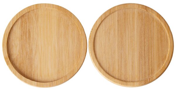 Set 6 suporturi pahare, diametru 10 cm, grosime 7 mm, bambus