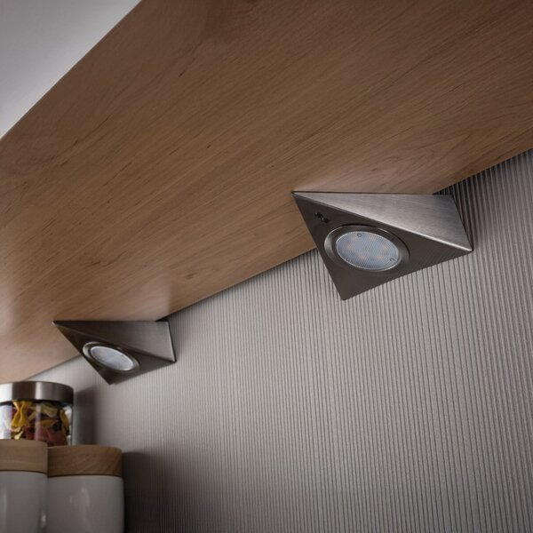 Paulmann Lampă LED pentru dulapuri, model triunghiular, din fier, cu senzor,, Metalic, Bucătărie, Metal, Modern
