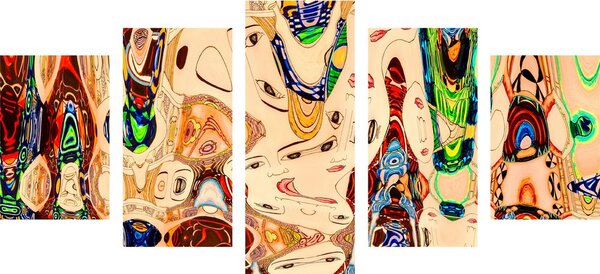Tablou 5-piese abstract mamă