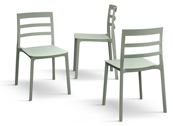Set 4 scaune RIGATO -POLIPROPILENA- HORECA - ALB