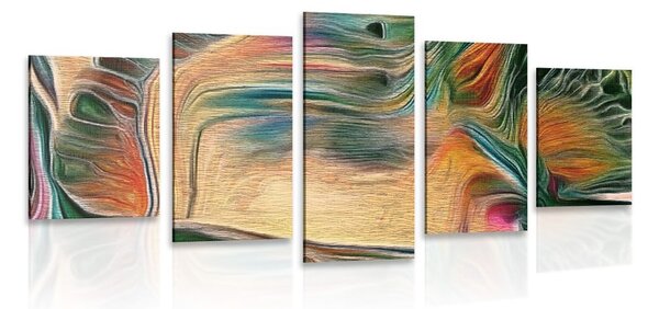 Tablou 5-piese abstracție psihedelică