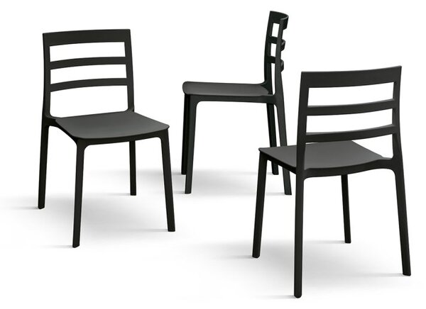 Set 4 scaune RIGATO -POLIPROPILENA- HORECA - NEGRU