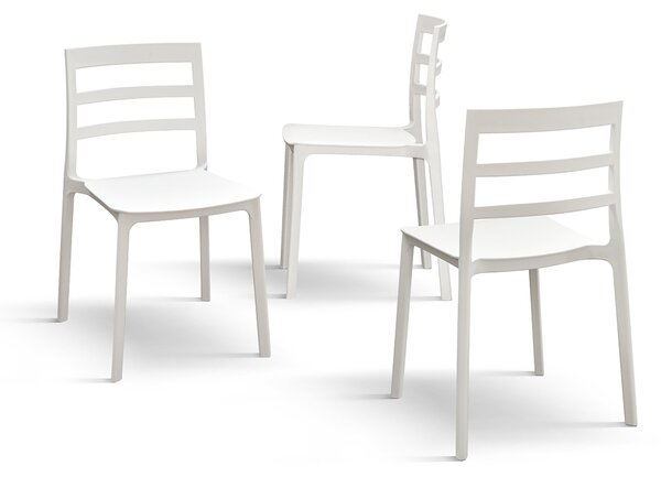 Set 4 scaune RIGATO -POLIPROPILENA- HORECA - ALB