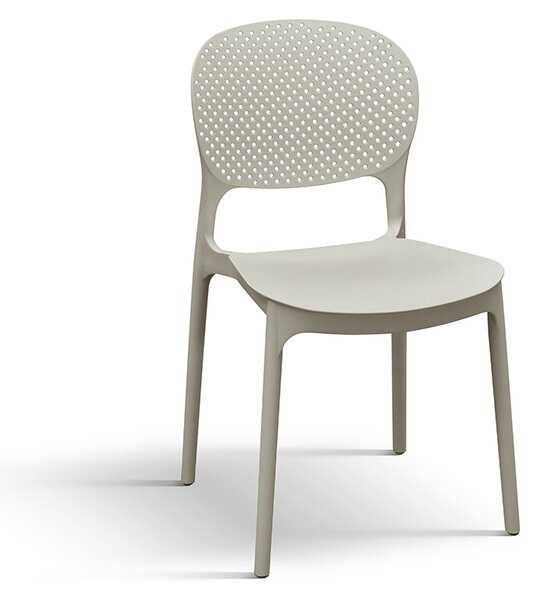 Set 4 scaune PERLA -POLIPROPILENA-HORECA - BEJ TAUPE
