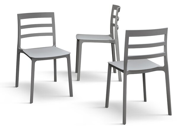 Set 4 scaune RIGATO -POLIPROPILENA- HORECA - ALB