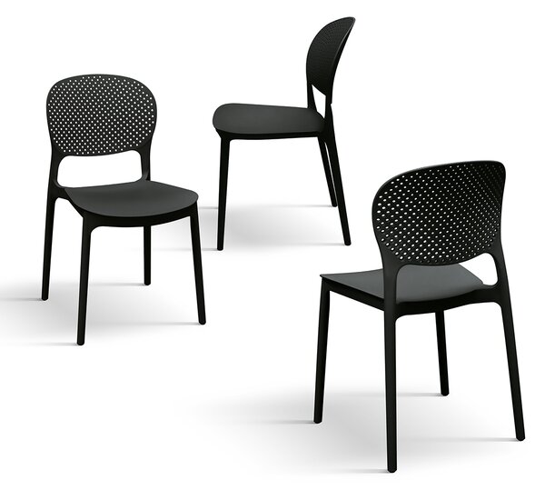 Set 4 scaune PERLA -POLIPROPILENA-HORECA - BEJ TAUPE