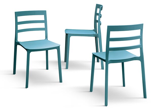 Set 4 scaune RIGATO -POLIPROPILENA- HORECA - ALBASTRU