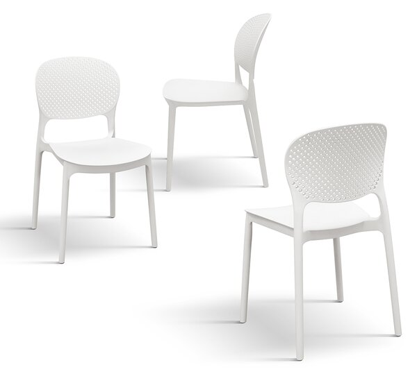 Set 4 scaune PERLA -POLIPROPILENA-HORECA - ALB