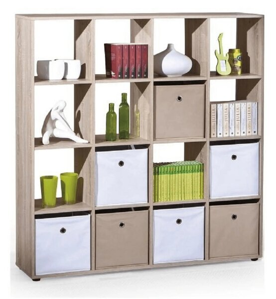 Biblioteca SARAH, stejar sonoma, PAL melaminat, 139x33x144 cm