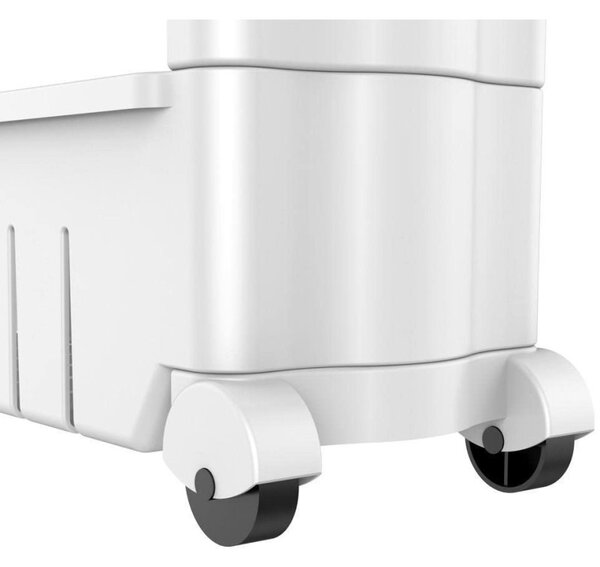 Raft universal mobil, design modular, 5 polite, inaltime 132 cm, alb