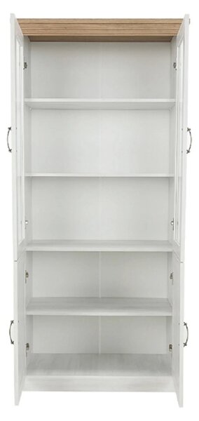 Vitrina ROYAL W4D, pin nordic/stejar salbatic, PAL melaminat/plinte de