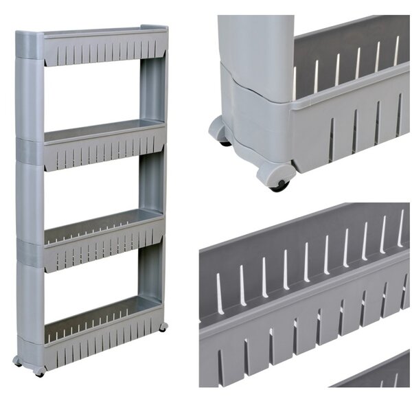 Raft baie/bucatarie, 4 polite depozitare, design modular, inaltime 101,5 cm