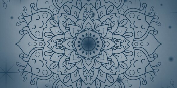 Tablou floare albastră închisă de Mandala