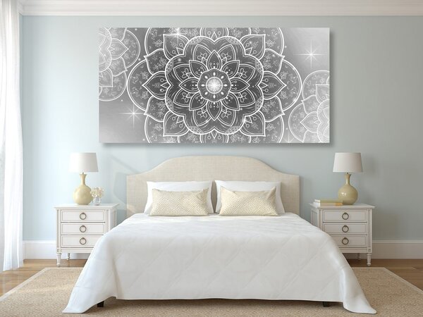 Tablou Mandalea orientală în design alb-negru