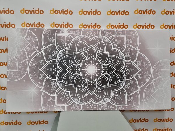 Tablou Mandalea orientală în design alb-negru