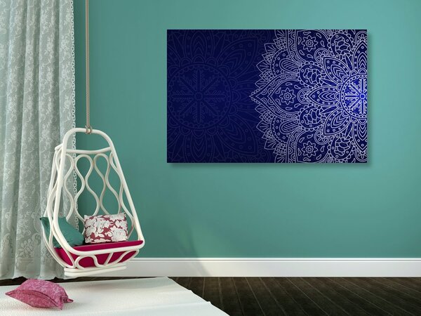 Tablou ornament albastru închis