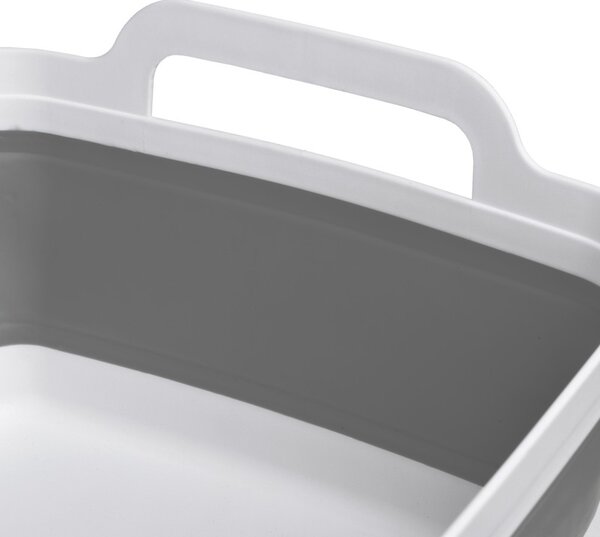 Bol din silicon pliabil cu scurgere si maner, inaltime 20 cm, adancime 14.5 cm, silicon
