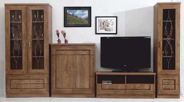 Comoda TEDY TYP T2, stejar lefkas, PAL melaminat, 90x44x110 cm