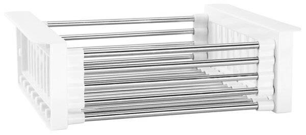 Scurgator de vase extensibil, ORDOS, reglabil 28-43 cm, otel inoxidabil, argintiu, alb