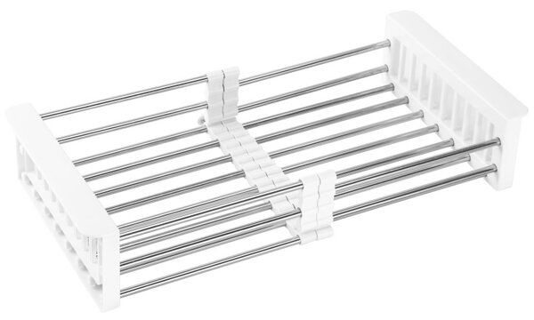 Scurgator de vase extensibil, ORDOS, reglabil 28-43 cm, otel inoxidabil, argintiu, alb