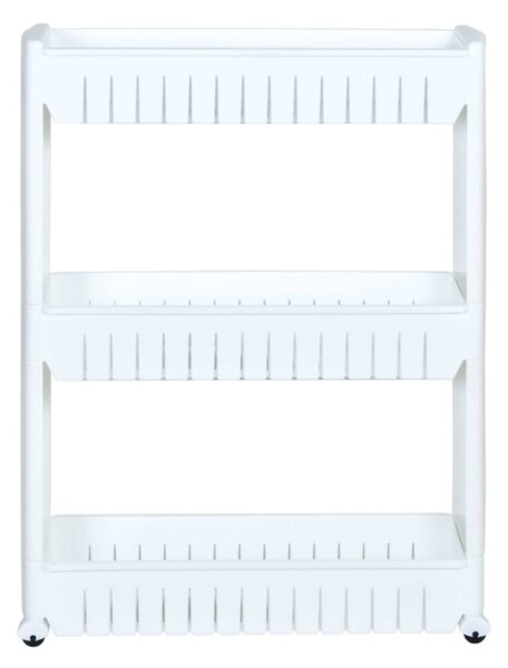 Raft modular baie/bucatarie, 3 niveluri, roti transport, inaltime 71 cm, alb
