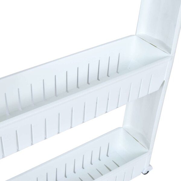 Raft modular baie/bucatarie, 3 niveluri, roti transport, inaltime 71 cm, alb