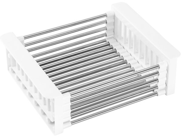 Scurgator de vase extensibil, ORDOS, reglabil 28-43 cm, otel inoxidabil, argintiu, alb
