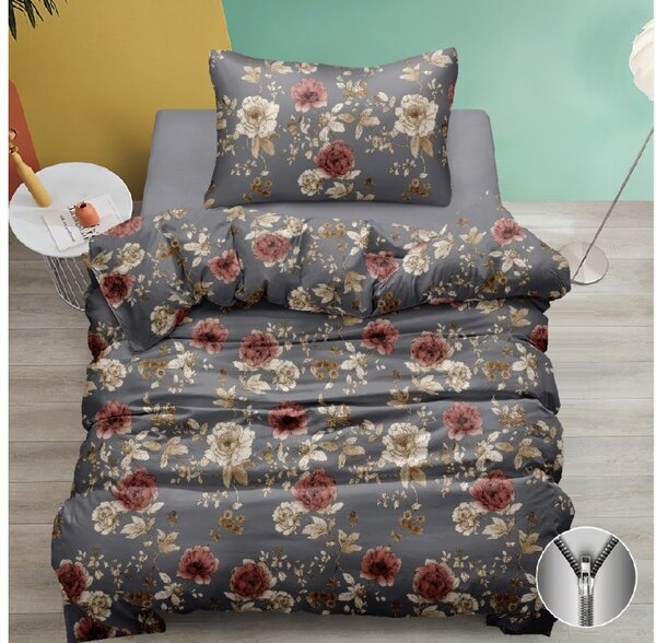 Lenjerie de pat din bumbac BOTANESSE gri Dimensiune lenjerie de pat: 70 x 90 cm | 140 x 200 cm