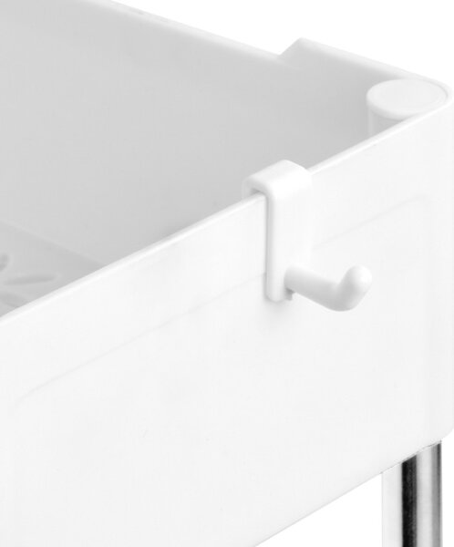 Etajera cu 3 rafturi depozitare, roti cu blocare, 15 kg/nivel, inaltime 72 cm, plastic si metal