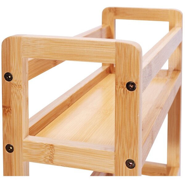 Raft INAKI Bamboo, 3 niveluri, 4 roti, utilizare universala, inaltime 75 cm
