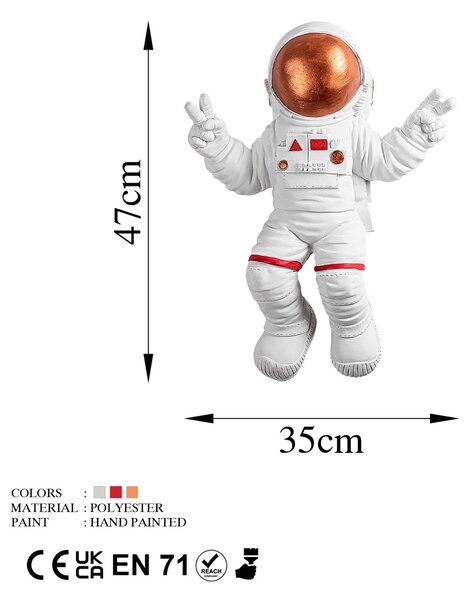 Accesoriu decorativ de perete Yak-001 Astronaut Caramiziu 35x47x10 cm