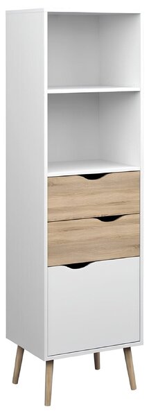 Vitrina OSLO 75382, alb/stejar sonoma, PAL melaminat, 50x39x171 cm