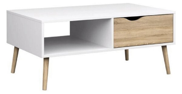 Masuta de cafea OSLO 75384, stejar sonoma/alb, PAL melaminat, 99x60x43