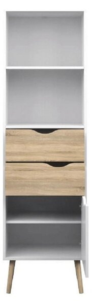 Vitrina OSLO 75382, alb/stejar sonoma, PAL melaminat, 50x39x171 cm