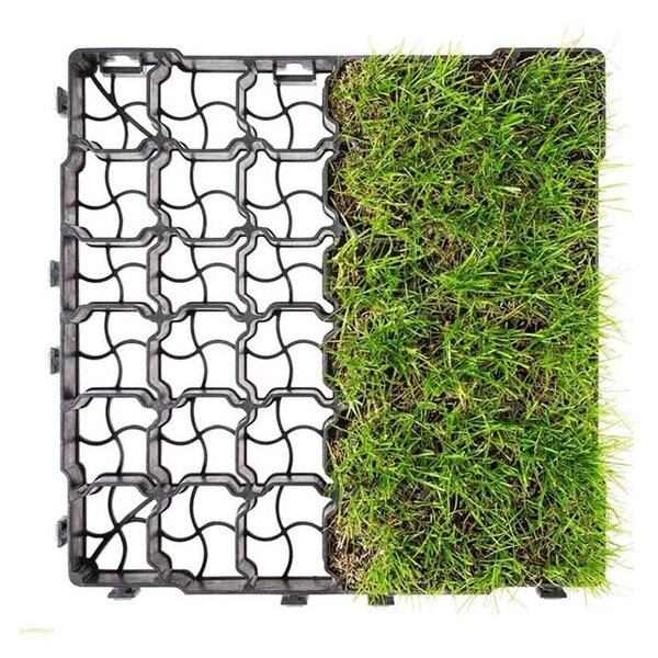 Grila parcare si gazon, pavaj eco G40, 300 tone/mp, 385x385x40 mm, negru