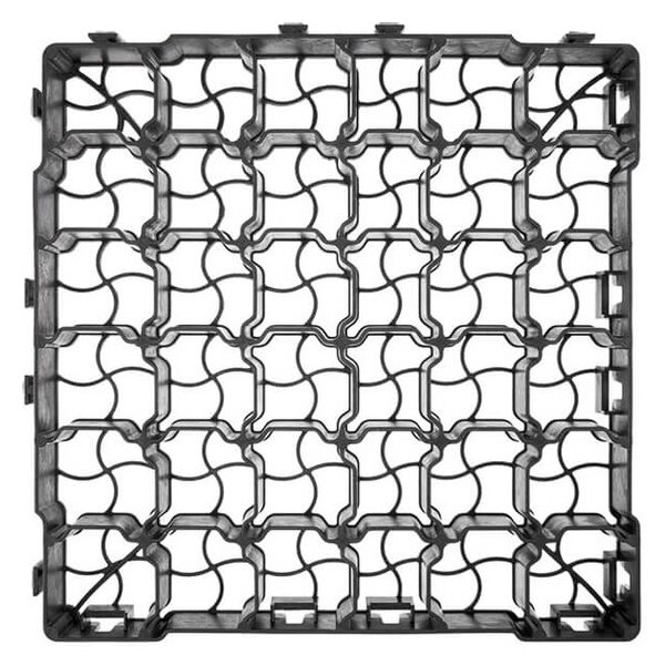Grila parcare si gazon, pavaj eco G40, 300 tone/mp, 385x385x40 mm, negru