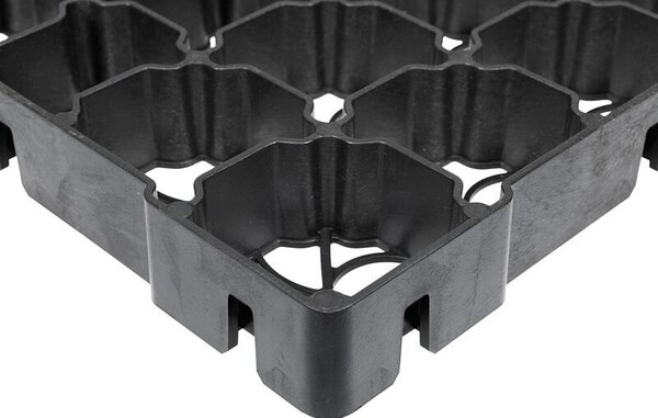 Grila parcare si gazon, pavaj eco G40, 300 tone/mp, 385x385x40 mm, negru