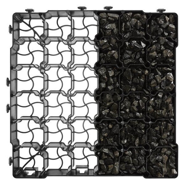 Grila parcare si gazon, pavaj eco G40, 300 tone/mp, 385x385x40 mm, negru