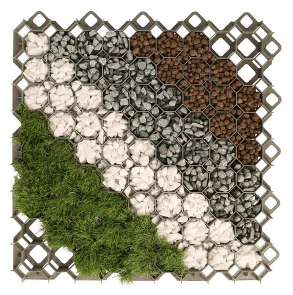 Grila gazon, rezistenta 160 tone/mp, 60x60x4 cm, aplicatii multiple, PP si PE, verde