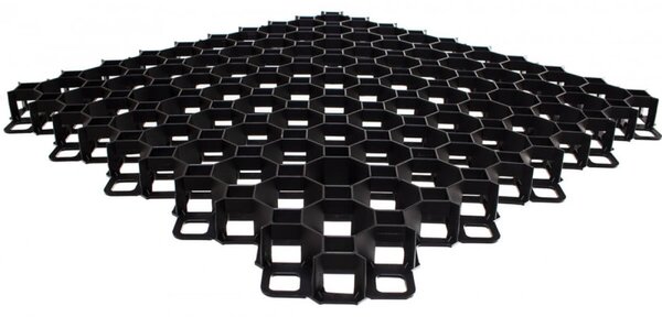 Grila gazon, 60 x 60 cm, multiple aplicatii, rezistenta 160 tone/mp, inaltime 4 cm, negru