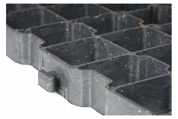 Grila de gazon eco pentru parcari, drumuri, alee, sarcina 250 tone/mp, 500x500x40 mm, polietilena
