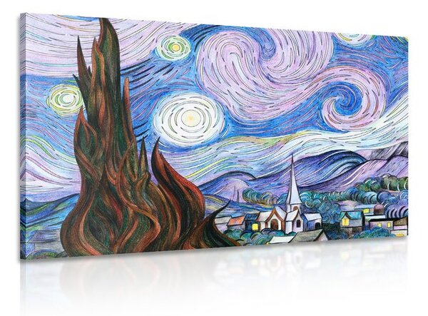 Tablou reproducere Noapte înstelată - Vincent van Gogh