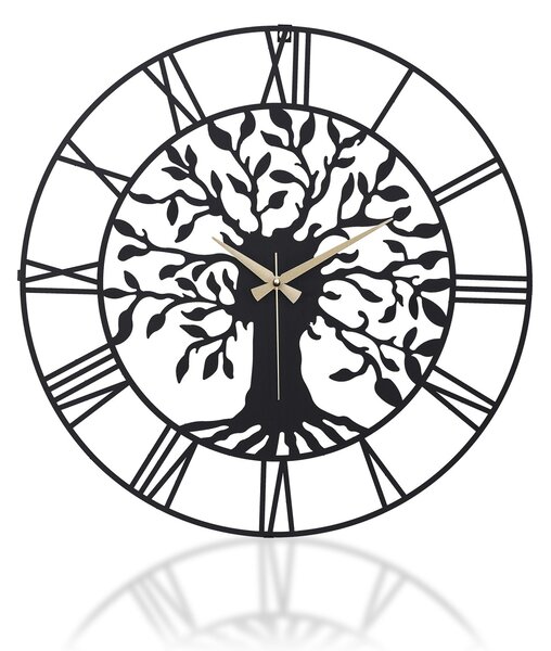 Ceas de perete decorativ din metal Vita Negru 41x41 cm