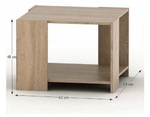 Masuta cafea TEMPO ASISTENT NEW 026, stejar sonoma, PAL melaminat, 63x