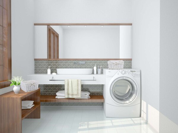 Cos din rachita, 30x20x15 cm, captuseala de in la interior, alb, pentru diverse obiecte si accesorii