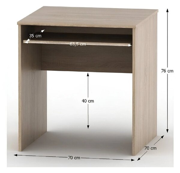 Masa birou TEMPO ASISTENT NEW 023, stejar sonoma, PAL melaminat, 70x70