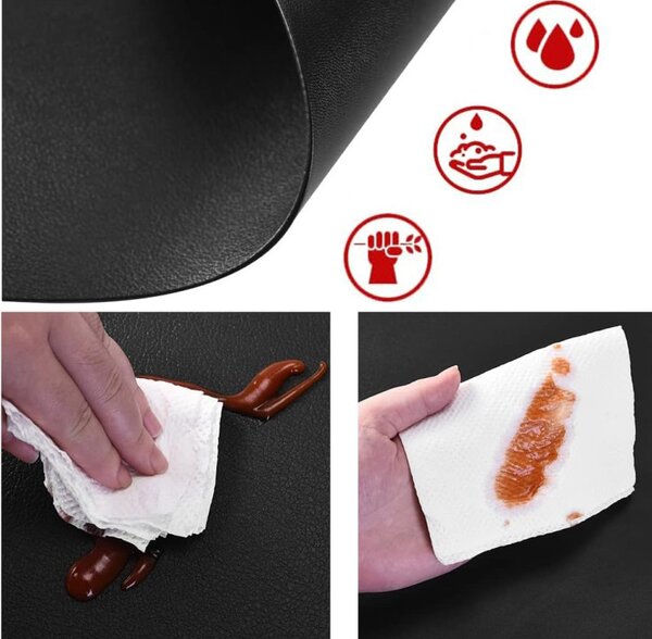 Set 8 suporturi farfurii si pahare, impermeabile, rezistente la temperaturi ridicate, PVC negru