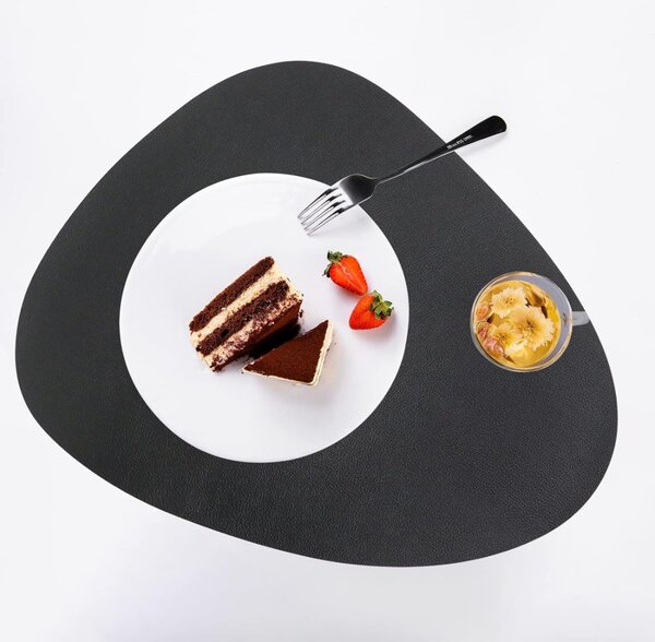 Set 8 suporturi farfurii si pahare, impermeabile, rezistente la temperaturi ridicate, PVC negru