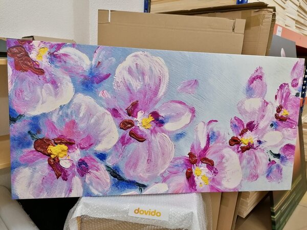 Tablou flori violete romantice