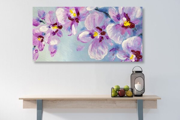 Tablou flori violete romantice